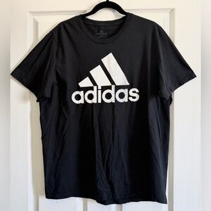 Adidas Men's Black Tee with White Logo